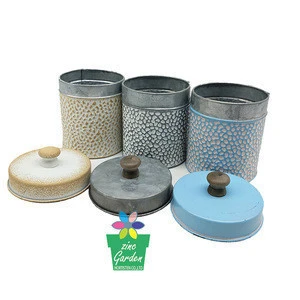 Kitchen Storage Canister with lid Metal Food Grade Round sugar tea bottles Jar
