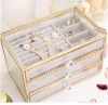 Large Jewelry Packaging &amp; Display Box Gold Chinese Nordic style Jewelry makeup Organizer Carrying Cases Jewelry Box