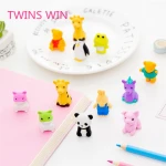 Latest popular wholesale fancy advertisement stationery price lists different 3d animal shapes rubber erasers for kids  561