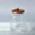 Lead-free crystal glass storage jar with wooden lid