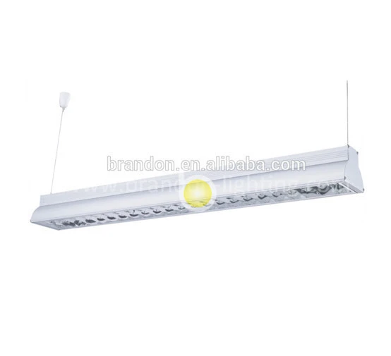 LED Tube Or Fluorescent T8 2x32W lamp Linear Suspended Aluminum Louver Office Grille Lighting