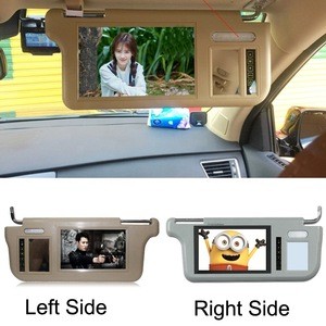 Left or Right 7 inch TFT LCD Car Sun Visor Monitors Display Priority Rearview Mirror Retrovisor grey black beige