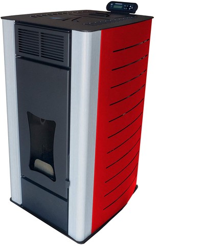 LEMO Pellet Stove Bordeaux 14 kW Fireplace Water Carrying Pellet Stove Heater Steel Red Customized