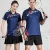 Import Light blue badminton jerseys shorts skirts men women kids tennis wear custom made logo volleyball uniform from China