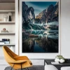 Living Room Bedroom Decoration Mountain Lake Painting hd Printpainting abstract wall art