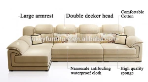 Living Room Sofa Set Home Furniture Modern Wood Frame Soft Sponge L Shape