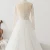 Import Long Sleeve Lace Appliques Deep V-Neck ivory Plus size wedding dress elegant 2021 Bridal Gown from China