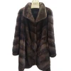 Luxurious Women Long Coat Genuine Brown Wholehide Mink Fur Coat