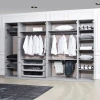 Luxury Bedroom Furniture Set, Customizable Wardrobe, Gray Color, Reflective Glass Cover, High Quality, Best Price