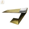 luxury furniture brushed gold hallway console table high end customized unique design stainless steel console table