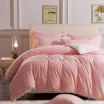 Luxury Pink Shellfish 100% polyester bedding set with A B Material