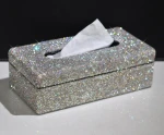 Luxury sparkling napkins sunshade car Bling box Tissue box
