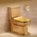 Luxury Western Bathroom Ceramic Gold Toilet S Trap 300mm Wc Toilet