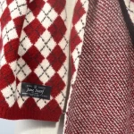 LYT07 Classic Red Plaid Lady Scarf Womens Winter Korean Versatile Shawl Literature Art Plaid Cashmere Scarves