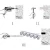 Magnetic Broom Holder 5 Position with 6 Hooks Multipurpose Mop Stick Holder with Storage Rack