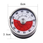 Magnetic Mechanical Timer 60 Minute Visual Kitchen Countdown Timer With Alarm for Cooking Baking