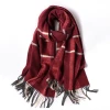 Manufacturer sale cheap stylish Plaid design wool scarf for women men luxury shawl scarf