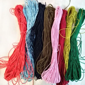 manufacturer supply 1mm 2mm 3mm colorful round rubber elastic cord for garment