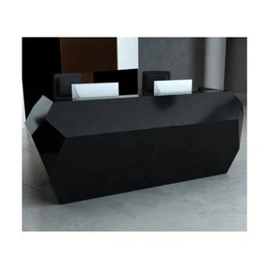 Manufacturer Supply Black Corian Marble Stone Modern Design Front Desk Counter