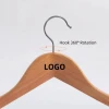 Manufacturer Wholesale Custom Logo Super Wall Luxury wooden hanger clothes wooden suit coat hanger for sale