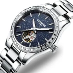 Mechanical Automatic Carnival Synthetic Sapphire Glass Rose Gold/Silver 8005L Girl Watch 100 M Space Star Sky Wristwatch