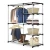 Import Metal Frame Portable Closet Wardrobe with Hanging Bar Space-saving Clothes Storage Organizer with Shelves Gray from China