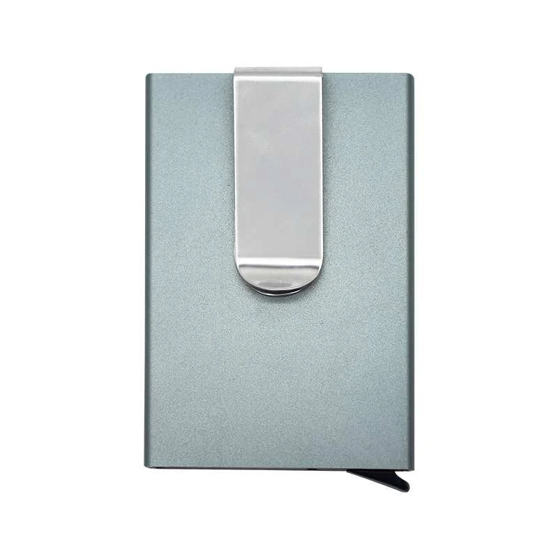 Metal wallet ultra-thin automatic pop-up card holder men women bank card holder anti-degaussing anti theft small card holder