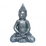 MGO Magnesium Oxide Polyresin Buddha Home Deco Sitting Meditating Buddha Statue Antique Silver