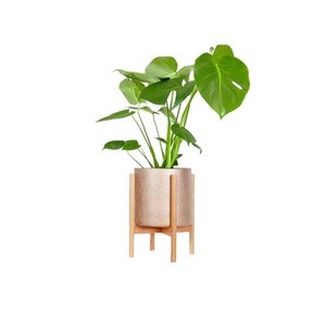 Mid Century bamboo Modern Wood Adjustable display Stand Plant Stander Plant Pot Holder,Indoor Out Flower Pot Stands
