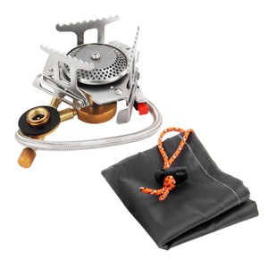 Mini Gas Stove Cookout Portable Gas Stove Furnace Split Burner Cookware Outdoor Camping Pellet Stove