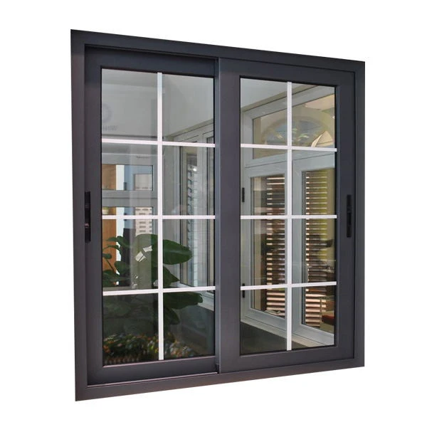 Modern Balcony Automatic Glass Aluminium Profile Designs Double Glazed Sliding Windows With Grill