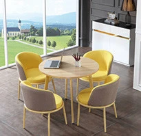 Modern Nordic style Patio furniture wood dining set table with 4 chairs