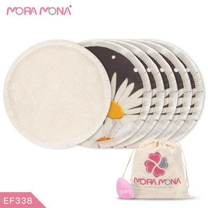Mora Mona 5 pack Recyclable  White Material Bamboo Reusable Organic Washable Makeup Remover Cotton Pads
