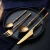 Import Multicolor Stainless Steel Dinner Knife Fork Spoon Gold Cutlery Dinnerware Set from China