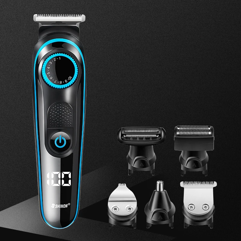 Mutifunction rechargeable hair cutting kit hair trimmer clippers mens grooming set