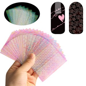 Nail Art Guide Tips Hollow Stencils Sticker French Manicure Template 3D Vinyls Decals Form Styling Tool