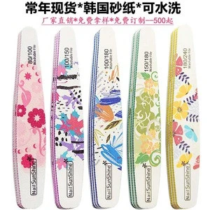 Nail Files Strong Sandpaper Washable Nails Buffer Emery Board 80/100/150/180/240/320 Grit Lime a ongle Manicure Polisher