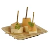 natural color disposable bamboo boat shape sushi serving plate