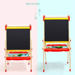 Nature Wood Standing Art Easels, Early Educational Baby Wooden Kids All-in-1 Art Easel kids