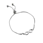 New Arrival Silver Charm Bracelet Jewelry Infinity Eight Crystal Diamond Link Chain Bracelet Ankle Bracelets for Wo