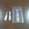 New clear PVC clamshell blister packaging for 1ml syringe Custom syringe clamshell blister packaging with insert card
