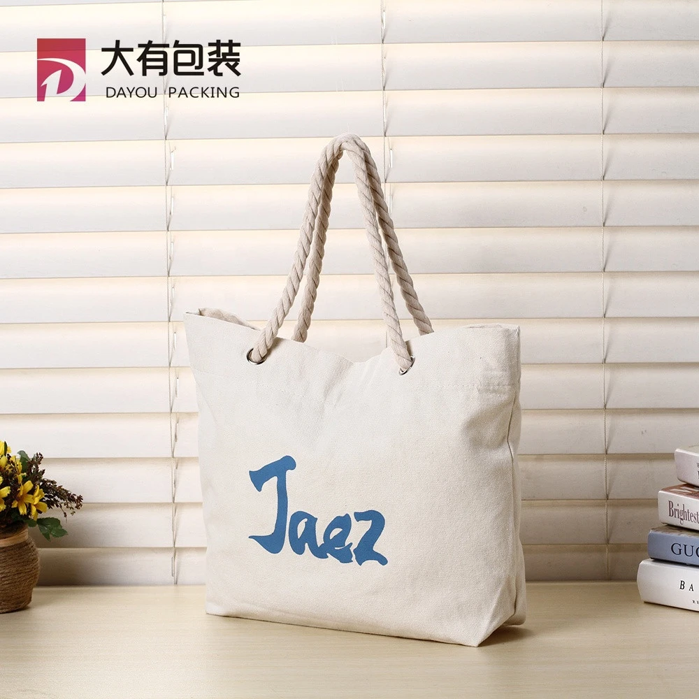 New Custom print Logo large beach bag wholesale shopping tote bag cotton canvas for student high quality cotton canvas beach bag