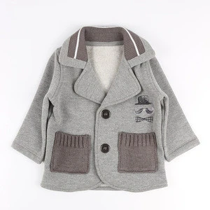 New design baby boys coat suit children jacket infant gray coats