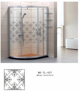 New Design Beautiful Solid 5mm Titanium Glass For Bathroom Door