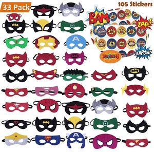 New design custom cheap felt superhero party masks for children aged 3+