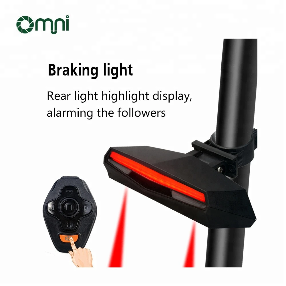 new design intelligent remote control bike light safety turn signal light bicycle tail light