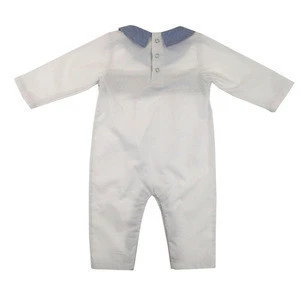 New Design Newborn White Kids Clothes Smocked Boy Clothing Baby Romper