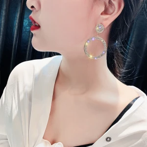 New Fashion luxury jewelry gold plated earrings cute women ladys accessories plated gold hoops earrings