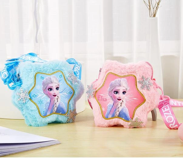 New Frozen Elsa Baby Girls Mini Shoulder Bag Cute Plush Cartoon Uniquie Coin Purse