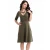 Import New Listing 2021 Womens Elegant Cotton Dress A Line V Neck Empire Solid Color Knit Dress from China